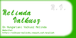 melinda valkusz business card